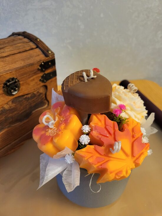 Sveču dekors rudens noskaņās