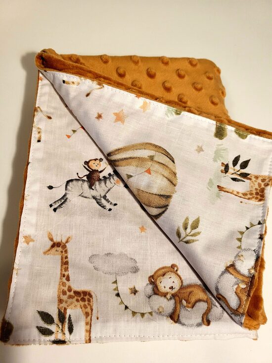 Oranža minky flīsa sega